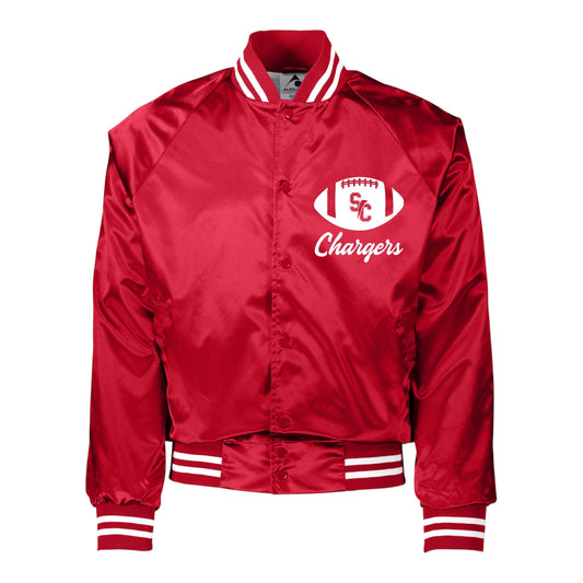 Red Satin Varsity Football Jacket